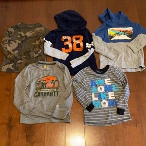 Lot of 5 Boys Tops. sz 5t/5. All different brands.